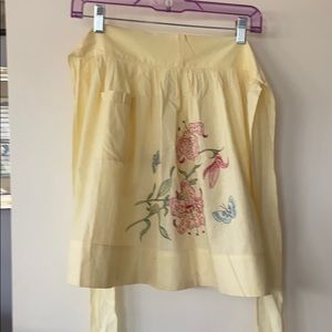 Vintage Embroidered Yellow Apron